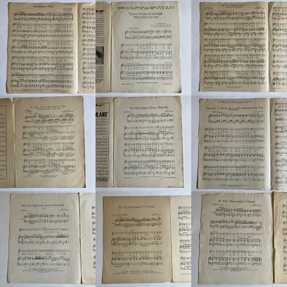 1910s Vintage Sheet Music Huckleberry Finn - If All My Dreams Were Made of Gold - Picture 11 of 16